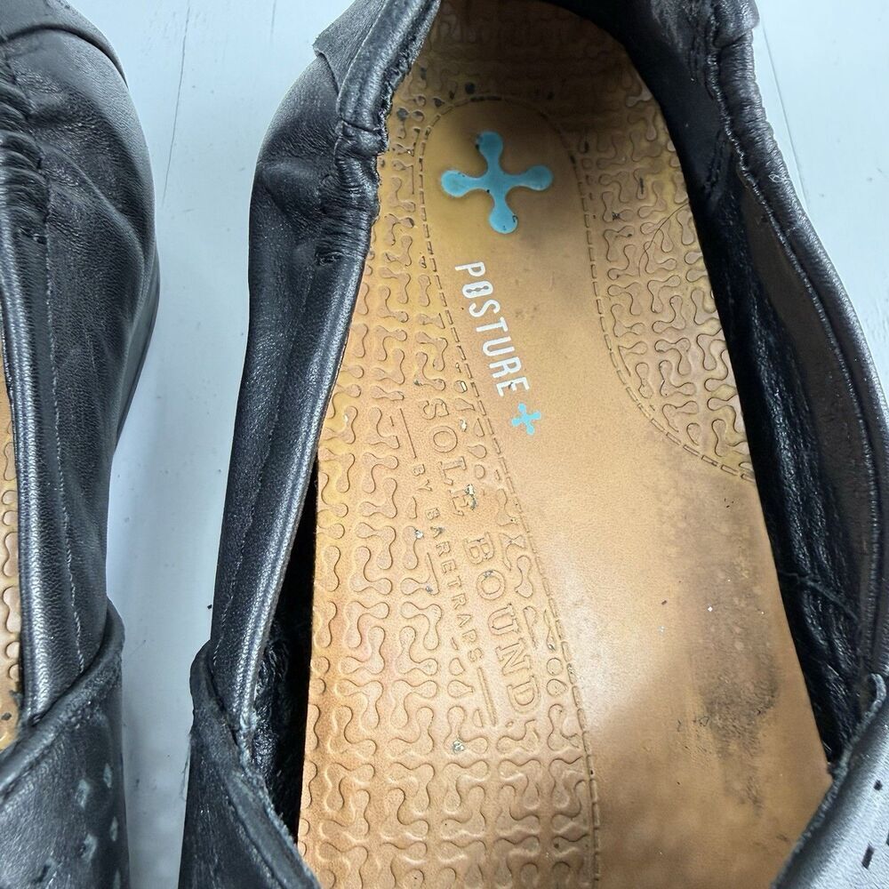 Sole Bound by BareTraps Norah Women's Size 7.5 Black Leather Wedge Comfort Shoe - Picture 13 of 13